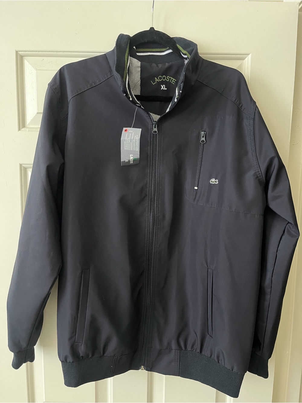Lacoste Men's Dark Navy Zip Bomber Jacket